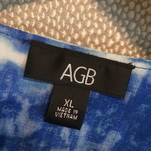 Vintage AGB Blue Tie Dye A Line Flowy Maxi Skirt Y2K